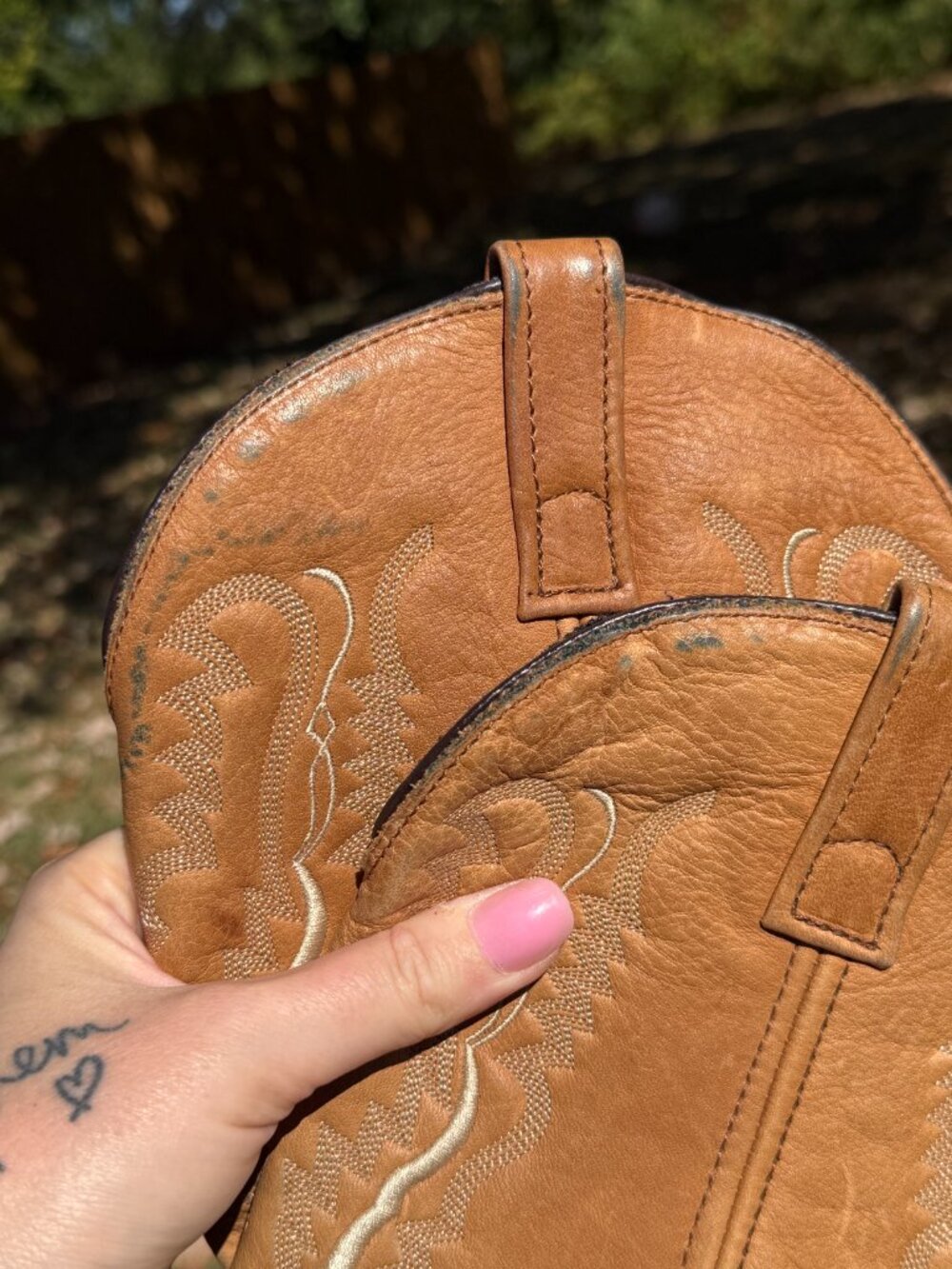 Laredo 51080 Womens 8M Tan Leather Cowboy Boots Western Cowgirl Ranch Core 4389 - Picture 5 of 9